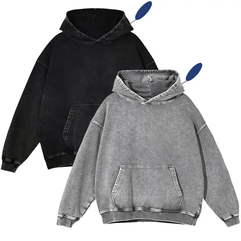 2 Pack Acid Wash Hoodie Vintage Hoodie Unisex Heavy Weight Hoodie Distress Hoodies For Men Women Couples..