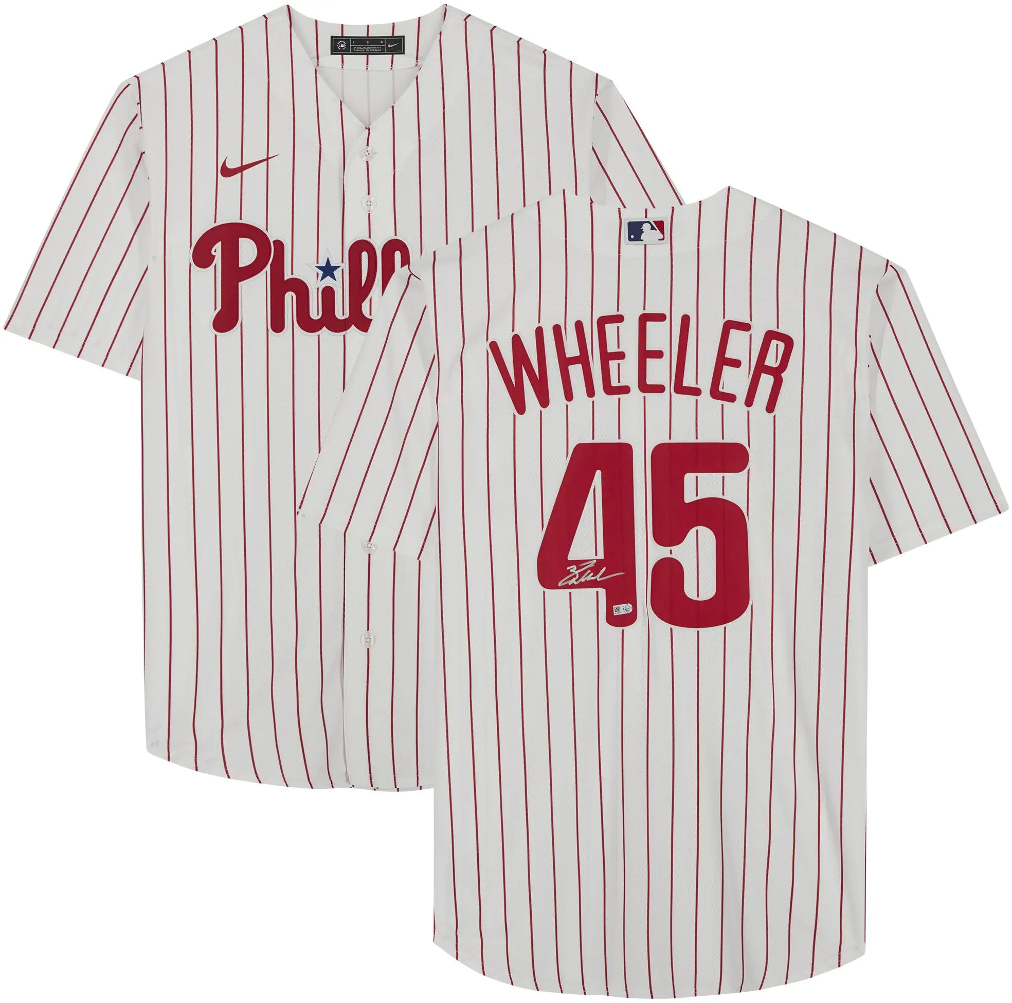 Zack Wheeler Philadelphia Phillies Autographed White Nike Replica Jersey - Fanatics Authentic Certified