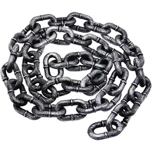 6FT Halloween Plastic Chains-Costume Accessories,  Black Chain Links for Decor Haunted House, Prisoner Theme, Scary Party  Props