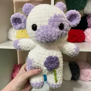 Crochet Flower Cow, Handmade Plushie