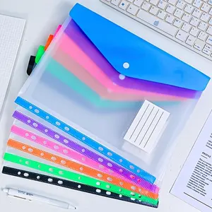 A4 File Folder, 6/60pcs Colorful File Binder with 11-hole Binder Rings, Expandable Button and Label Pockets for School, Home, Office, Travel