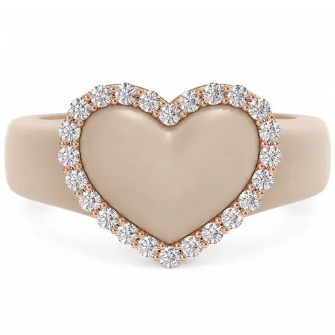 Rinfit Silicone Rings for Women with a Heart Metal Frame with CZ Stones, Silicone Wedding Band and Statement Ring for Her, Flexible for Work, Gym, Pregnancy, Travel and Everyday Wear, Patent Pending Design