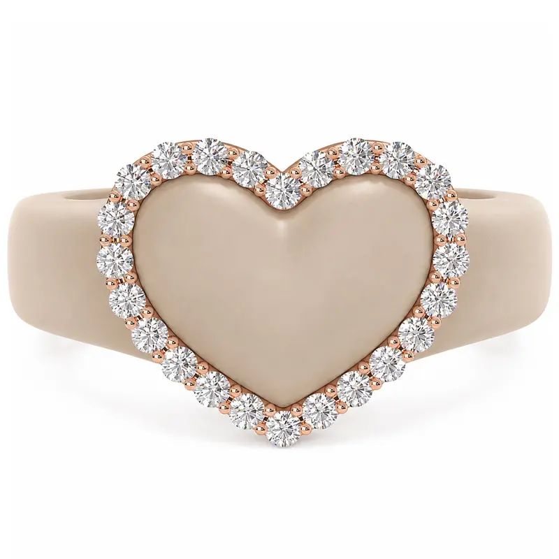 Rinfit Silicone Rings for Women with a Heart Metal Frame with CZ Stones, Silicone Wedding Band and Statement Ring for Her, Flexible for Work, Gym, Pregnancy, Travel and Everyday Wear, Patent Pending Design