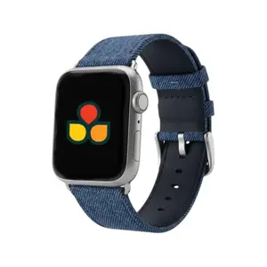 Anhem Denim Leather Apple Watch Strap - Soft & Comfortable Genuine Leather & Authentic Cotton Denim for Apple Watch Series 1-11, SE 1-3, Ultra 1-3 - Wearable