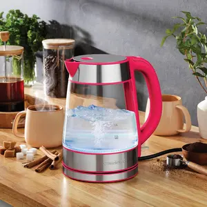 SpeedBoil Water Electric Kettle, 1.7L 1500W, Coffee & Tea Kettle Borosilicate Glass, Water Boiler, Auto ShutOff, Cool Touch Handle, Base Detachable, LED. 360 °   Rotation, Boil Dry Protection