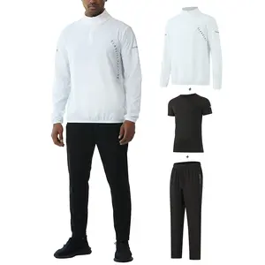 RPOVIG Men's Tracksuit Sweatsuits 3 Piece Quarter Zip Pullover Men Long-Sleeve T-Shirts Pants Athletic Hiking Camping Jogger Outfits