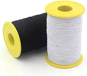 2 PCS 0.5mm White and Black Elastic Thread 547 Yard