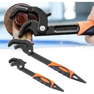 Adjustable Wrench Quick Multi-Function Spanner Power Grip Pipe Wrench Set 2 Pack compatible with 14-60mm Pipes Nuts Screws