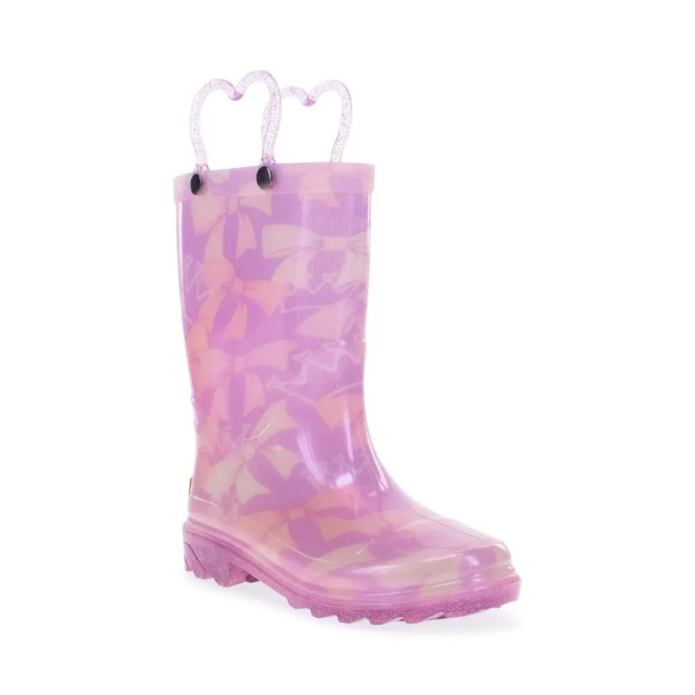 Western Chief Toddler Bow Rain Boots - Purple 7T