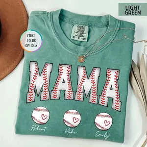 Custom Baseball Mama T-Shirt, Baseball Mom Shirt, Baseball Mama Gift, Game Day Baseball Mom Shirt, Custom Name Baseball Tee #giftformom #momgift #giftforher #momlife #bestmom #lovemom #momlove