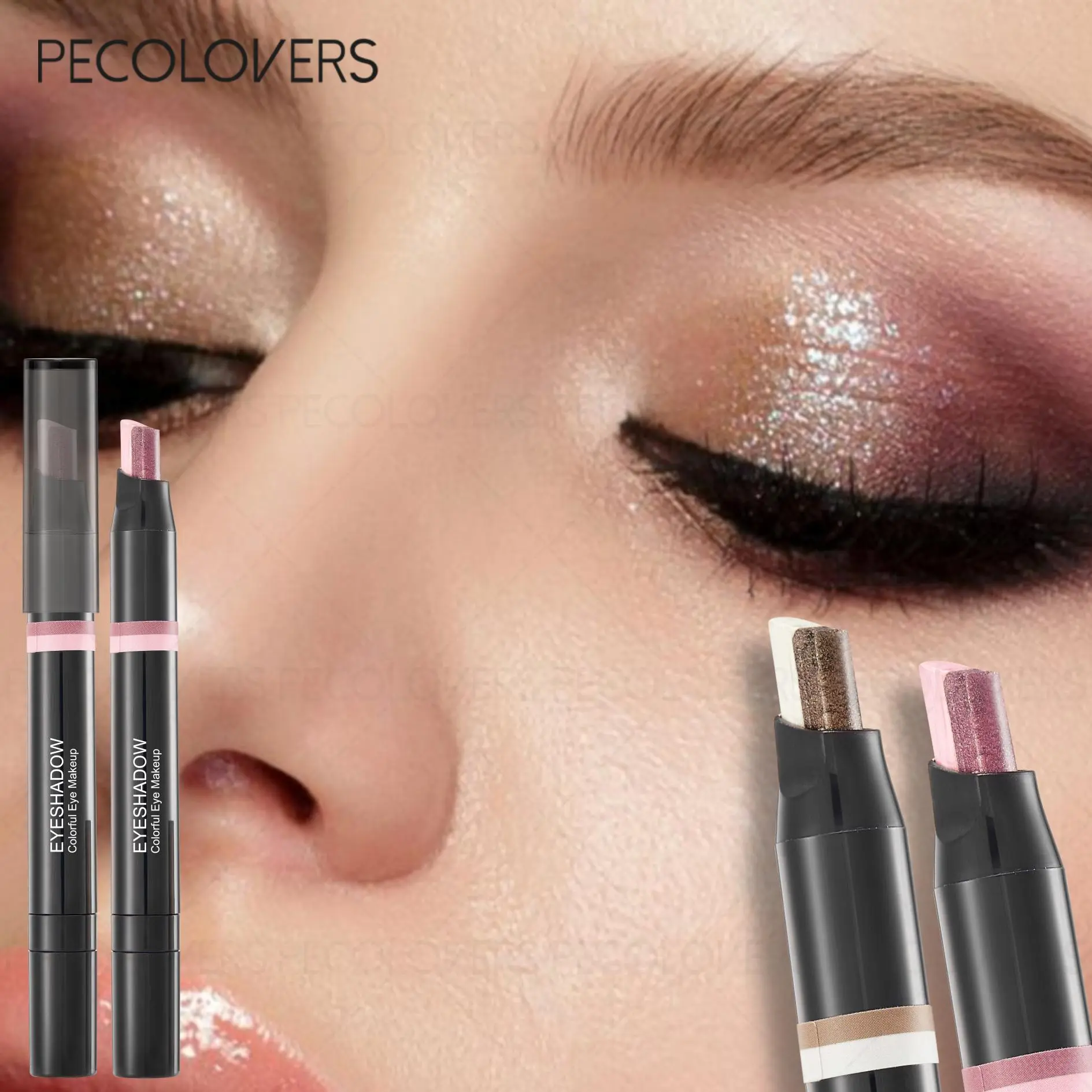 Glitter Eyeshadow Stick - Eyeshadow - Luminous Eyeshadow, Waterproof, Easy to Use, Beginner-Friendly Shimmer Highlighter Pen, Glitter Beauty