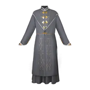Professor Dumbledore Grey Wizard Robe Costume Set with Hat Scarf for Comic Con Convention