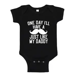 One Day I'll Have A Mustache Just Like My Daddy Baby One Piece Bodysuit Or Toddler Shirt Dad Moustache Baby Clothes, Funny Baby Mustache, Father's Day GIft