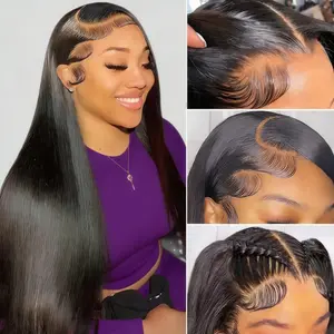 SheReigns Hair 32inch 13x6 Bone Straight Lace Front Wigs For Human Hair Wigs 180% Density Natural Black Color SpringStatements