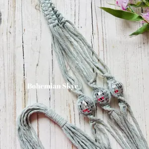 Macrame Disco Ball Plant Hanger Eclectic Gift Idea for Plant Lovers Unique Home Decor Accessory
