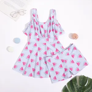 Girls' Floral Pattern Swimsuit, Cute 1-Piece Swimming Suit for Toddlers & Little Kids