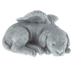 Pure Garden Sleeping Angel Puppy Keepsake Sculpture