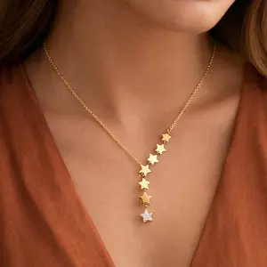 18K Gold Plated Waterproof Stainless Steel Chain Necklace - 6861