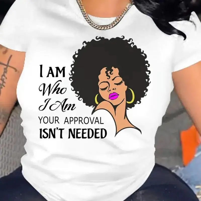 I Am Who I Am Graphic T Shirt Women, Self Love Inspirational Tee, Positive Quote Shirt, Casual Summer Tops
