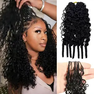 Burmese Curly Crochet Human Hair Knotless Pre-Separated Natural Black Kinky Curly Feather Crochet Hair Extensions For Braiding