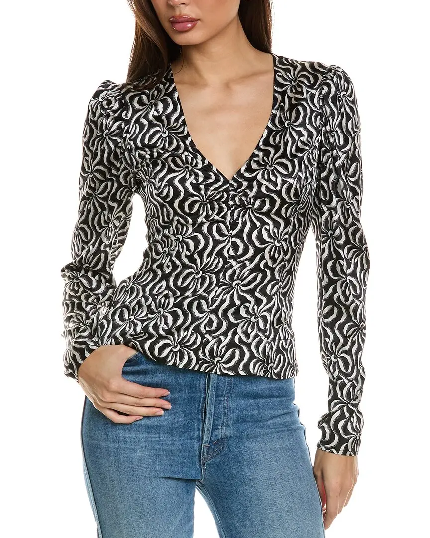 GANNI Stretch Satin Silk-Blend Top