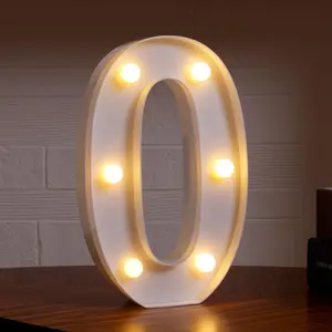 LED Marquee Numbers, Number 0 Light Up Numbers for Party, Small Light Up Letters, Battery Powered Lighted Numbers for Birthday Decor, Night Light, Christmas or Home Decor