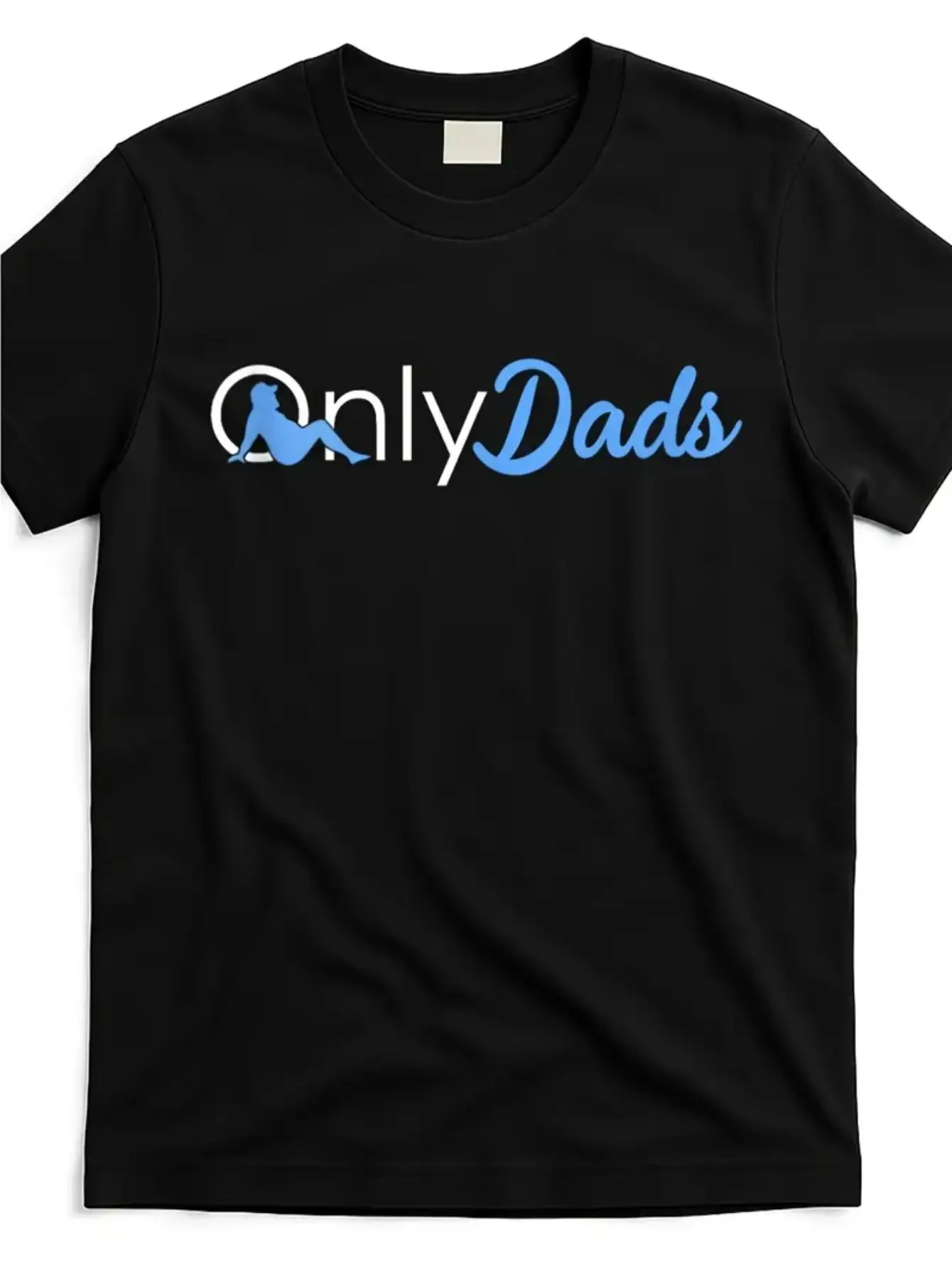 OnlyDads "Only Dads" Graphic T-Shirt - Soft Breathable Crew Neck Tee with Lettering & Dad Silhouette Design, Lightweight Regular Fit Unisex Shirt for Men & Women, Machine Washable Casual Apparel, Father'S Day Gifts for Dads