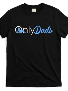 OnlyDads "Only Dads" Graphic T-Shirt - Soft Breathable Crew Neck Tee with Lettering & Dad Silhouette Design, Lightweight Regular Fit Unisex Shirt for Men & Women, Machine Washable Casual Apparel, Father'S Day Gifts for Dads
