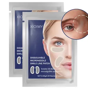 Xioimy Hyaluronic Acid Soluble Micro Needle Smile Line Patch, 2 Hours Treatment Fine Lines & Wrinkles, Alcohol-Free, Residue-Free, Moisturizer, 4pcs