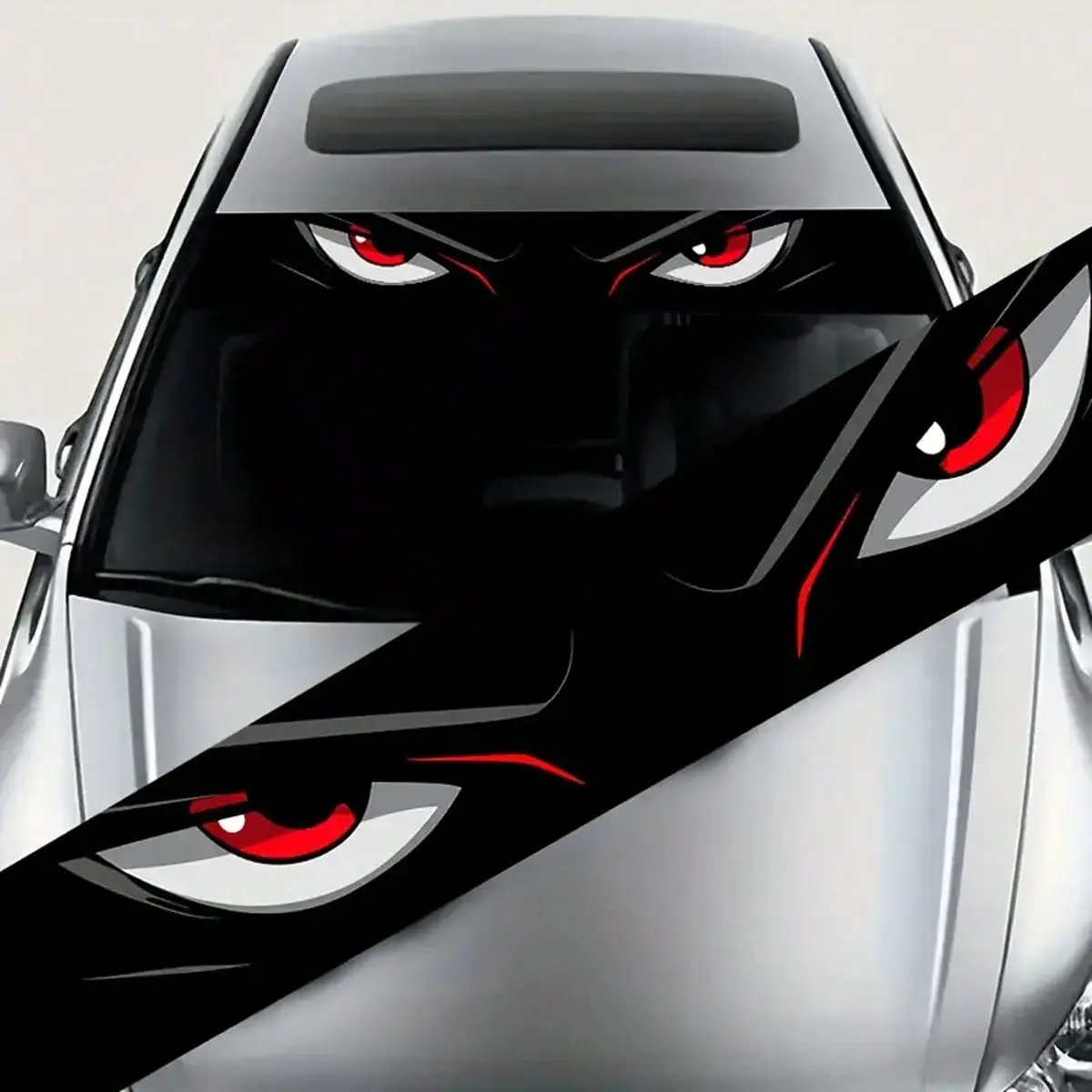 1-Piece Eye-Catching Car Windshield Eye Stickers, Waterproof, Scratch Resistant, Suitable For All Car Models - Audi, Mitsubishi, BMW, Opel, Citroen. Car SUV,MPV, Auto Parts