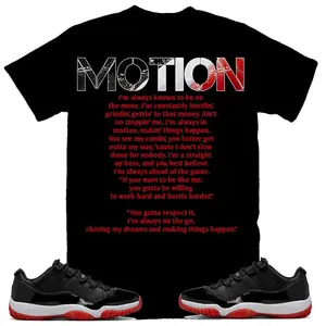 Motion Shirt to Match Jordan 11 Bred Velvet, Retro 11 Low Bred Shirt, Bred Low Sneaker Tee