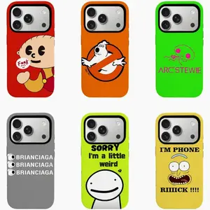 Funny Meme Cartoon Phone Case for iPhone & Samsung, Neon Anime Aesthetic Cover, Cute Funny Gift for Her Him
