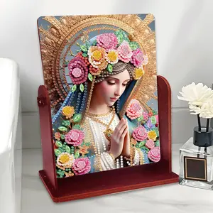 Skeleton Special Shape Table Top Diamond Painting Mirror Kit 5D DIY Diamond Art Tabletop Decor Foldong Diamond Painting Mirror Bedroom Table Wall Decor