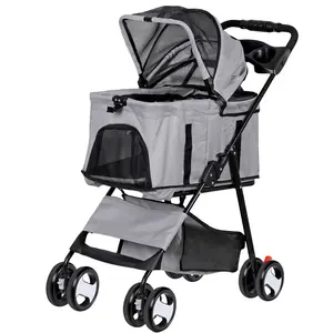 Segawe 3-in-1 Multifunction Folding Pet Stroller - Detachable Carrier, Jogger for Small to Medium Dogs & Cats, Outdoor Animal Carrier
