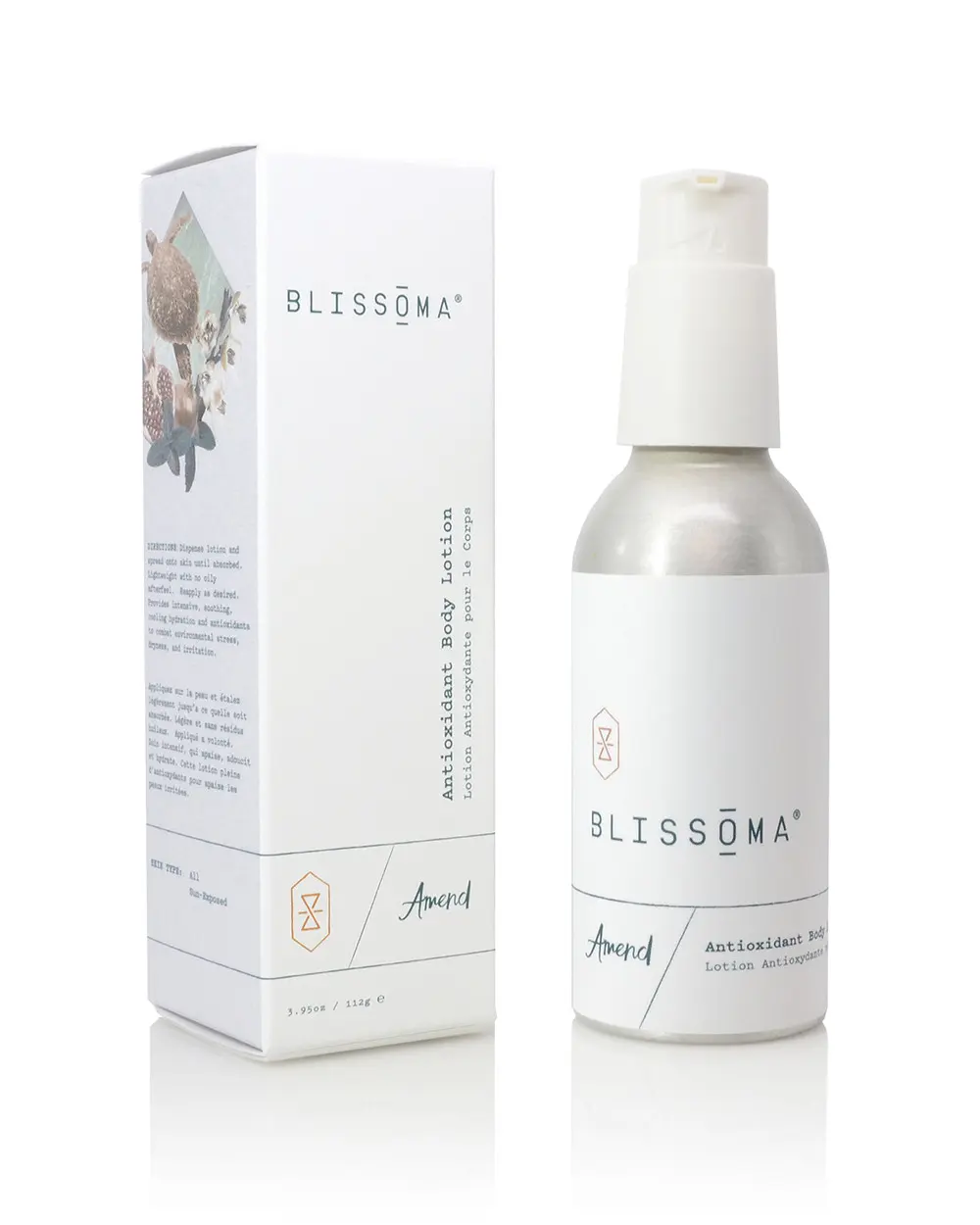 Blissoma Amend - Antioxidant Soothing Body Lotion - lightweight, nongreasy, nonsticky cooling after-sun skin treatment with whole plant extracts to hydrate and nourish skin