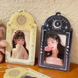 Ins Photocards Holder Korean Idol Small Photo Holder Kpop Photo Display Stand ID Card Card Sleeve Hanging Keychains
