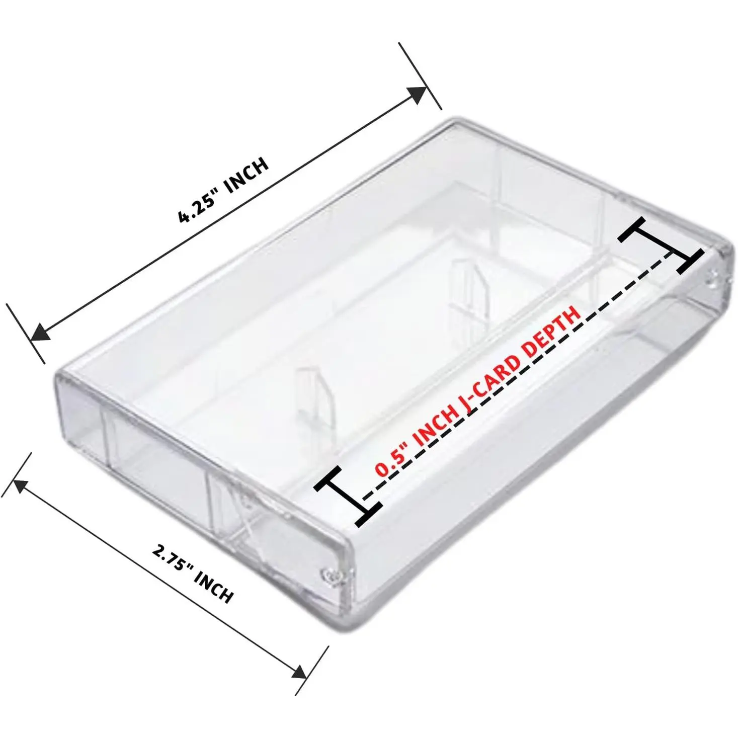 25 Pack Clear Audio Cassette Tape Storage Case