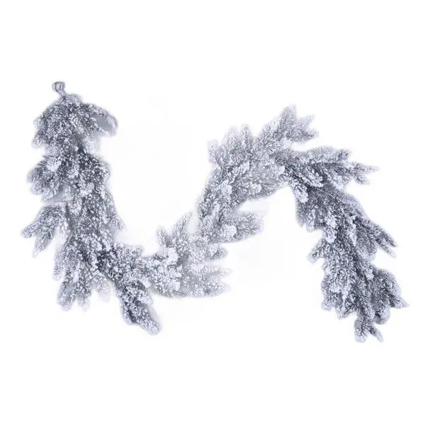 6'L Flocked Noble Fir Garland