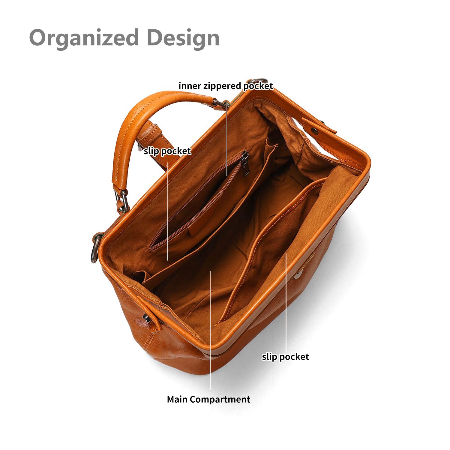 SADI Genuine Leather Women’s Doctor Bag – Shoulder/Crossbody/Handheld, Retro, 2026 New Arrival, Versatile