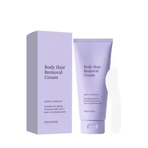 Body Hair Removal Cream, Suitable for use on the face and entire body, an effective hair removal solution, fast-acting, odorless, and Sensitive, ideal for body care routine. Includes a spatula