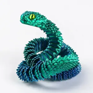 3D Printed Snake, 1/2 Counts Colorful Snake Ornament, Creative Home Office Decoration, Gift for Friend & Family, Collectible Room Decor, Creative Modern Decoration