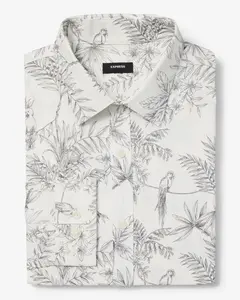 Express Slim Tropical Bird Wrinkle-Resistant Everyday Performance Dress Shirt