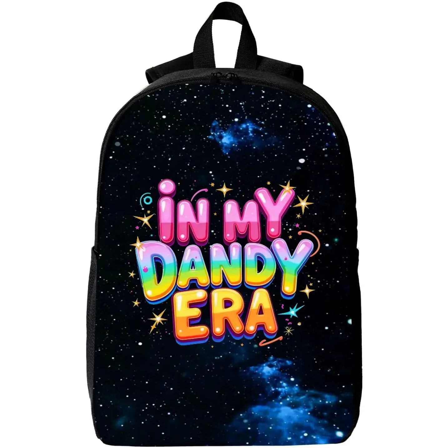 In My Dandy Funny Dandy's World Color backpacks Two-Way Zippers Breathable Shoulder StrapsBackpack with Side Pocket- Unisex