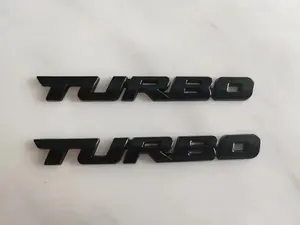 3D Turbo Advanced Car Side Fender Rear Trunk Emblem Decal Suitable for Car Decoration Sticker (Black)