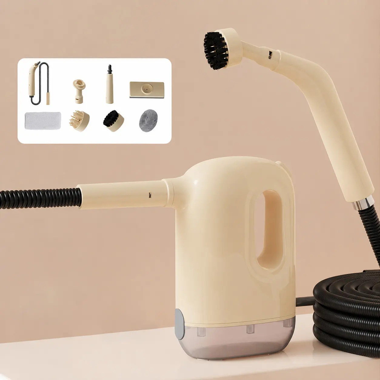 Pressurized Handheld Steam Cleaner for home with 12pcs Accessories & Safety Lock – Multi-Surface Natural Deep Steamer for Cleaning Car, Furniture, Floor, Upholstery, Tile, Grout, Windows