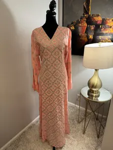 Ramadan Jalabiya - Women's Embrodiered Dress, Arabic Dress, Ceremony Dress - Eid, Ramadan, Gifts for Her