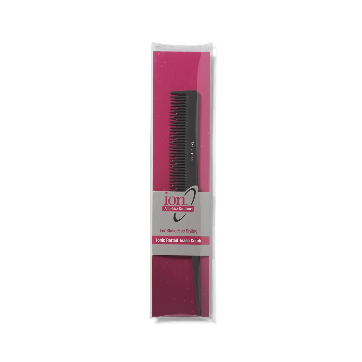 Ion Anti-Frizz Plastic Rattail Tease Hairstyling Comb - Parting Tool Hair Brushes & Combs, Seals Cuticle, Enables Sectioning Lift, Locks Moisture, Smooths Hair with Smooth Silky Surface, Suitable for All Seasons
