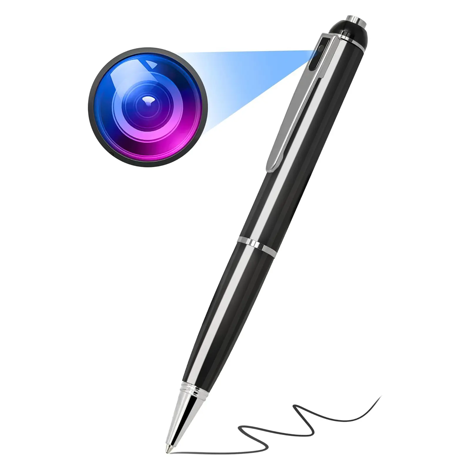 64GB Small Nanny Camera Pen, FHD 1080P Body Camera Pen, Portable Mini Hidden Camera Pen, Loop Recording, Easy to Use for Home & Office