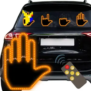 Glogesture Hand Light - 4 in 1 LED Sign with Remote Control, Finger Flicker for Window, Cool Car Accessory Gift for Father's Day