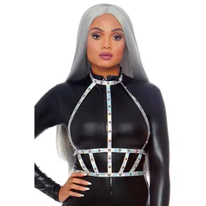 Iridescent Studded Vinyl Body Harness